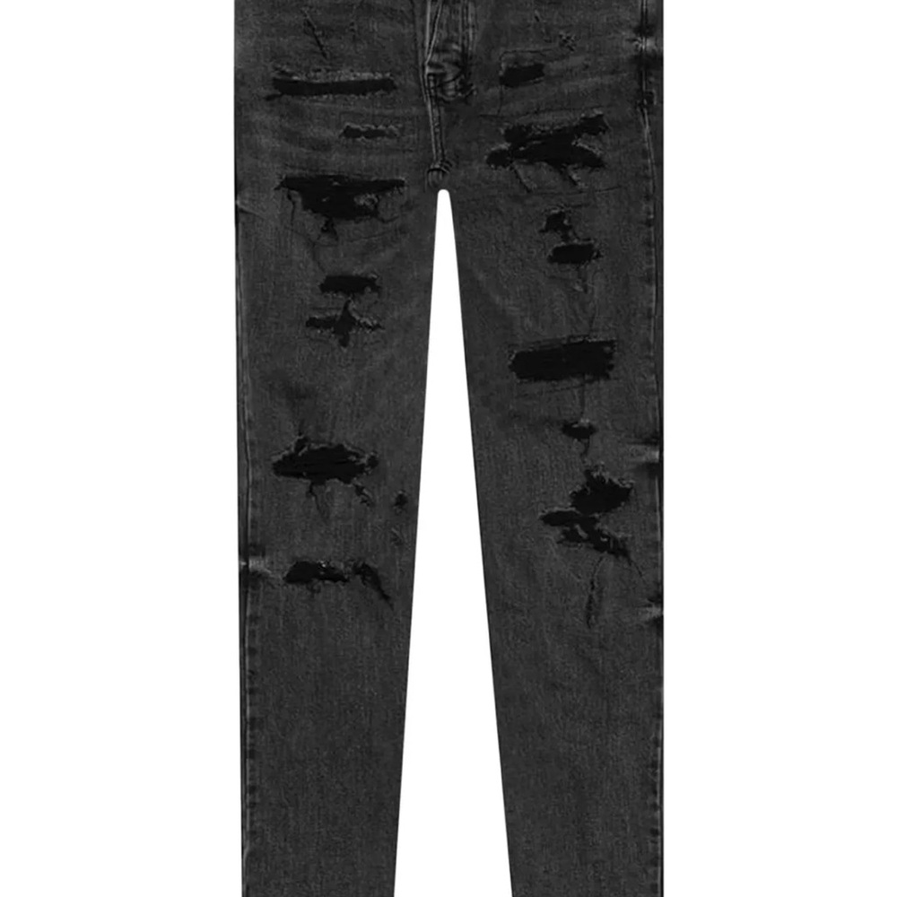Men's Distressed Black Jeans